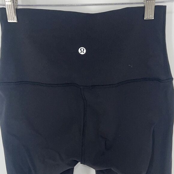 Lululemon Womens Cropped Leggings High Rise Elastic Waist Active Black Size 6 - Picture 4 of 9